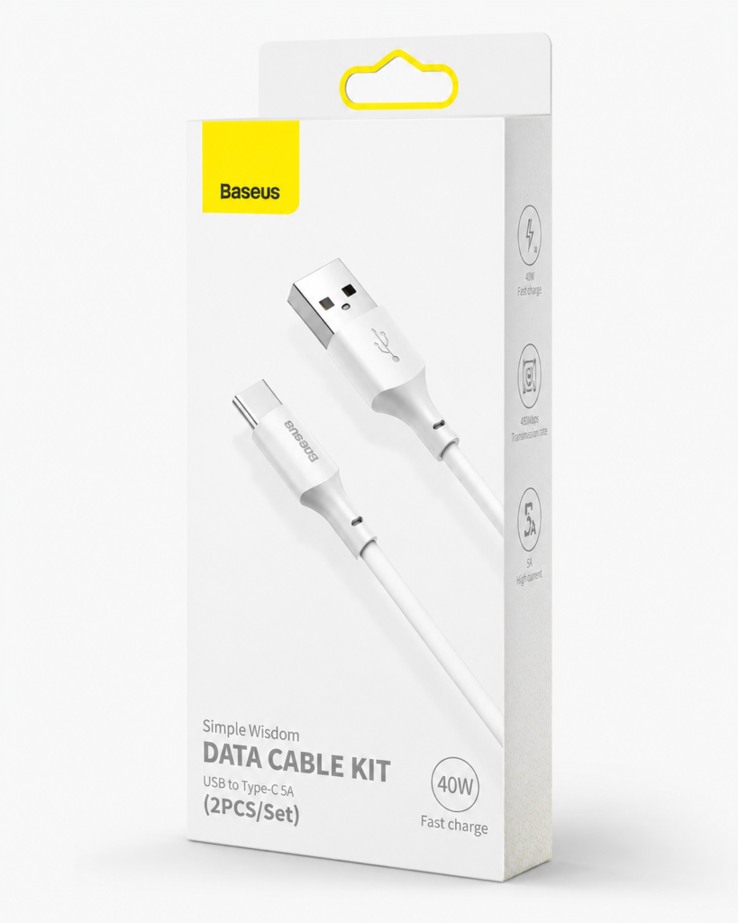 Baseus Data Cable Kit USB to Type-C 5A 40W 2Pcs Set