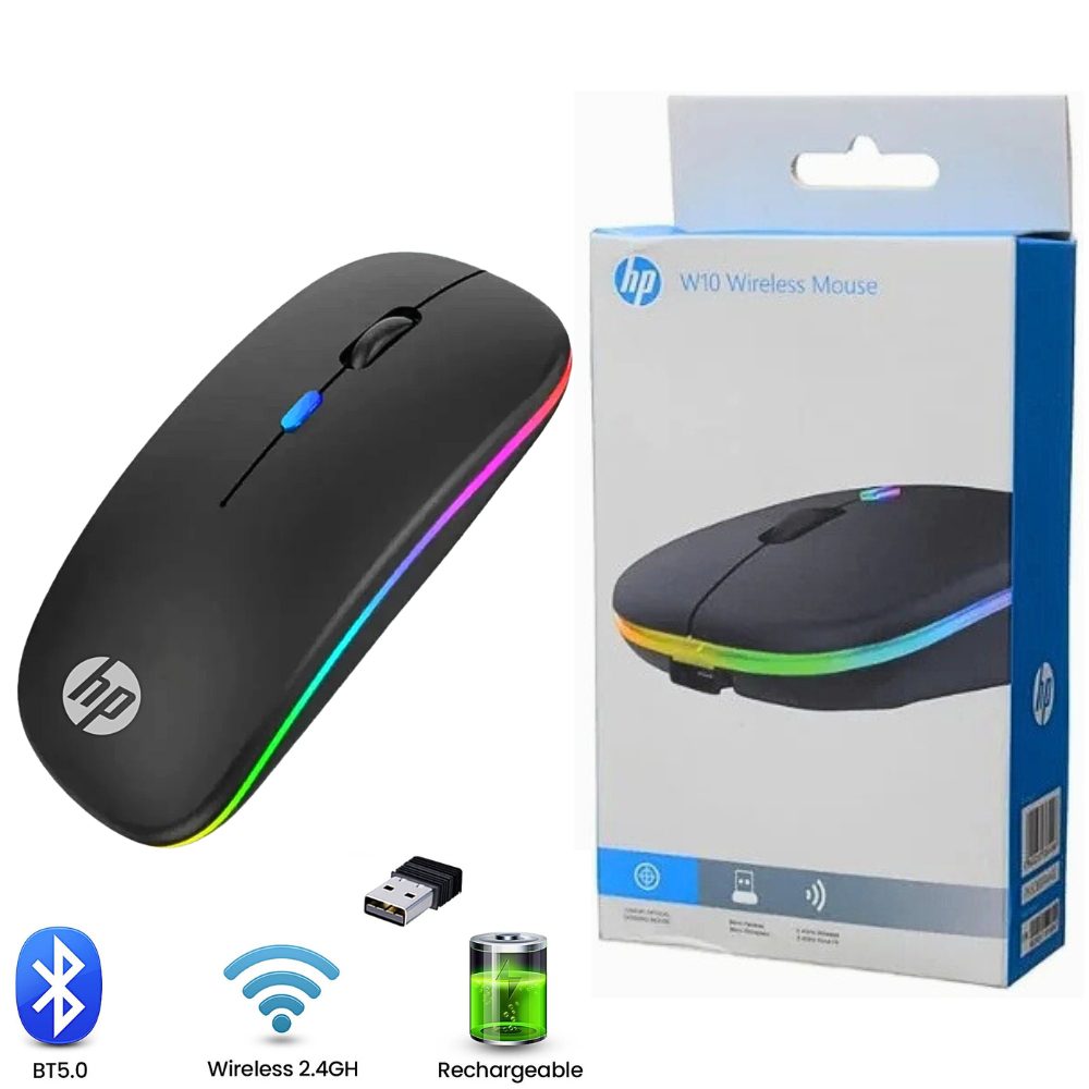 HP-W10-RGB-BLUETOOTH-WiRELESS-MOUSE-RECHARGEABLE-TYPE-C-9 HP RGB Bluetooth Mouse - Image 1