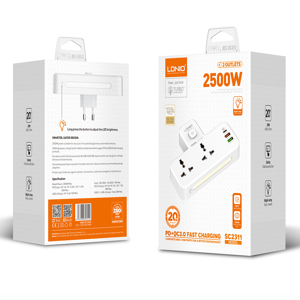 202411051424393405487 LDNIO SC2311 Fast Charging Power Socket - Image 1
